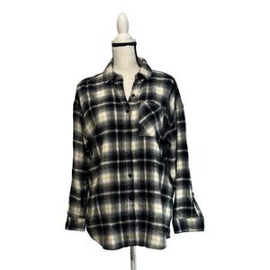 BP Black and White Plaid Shirt with Yellow Accents